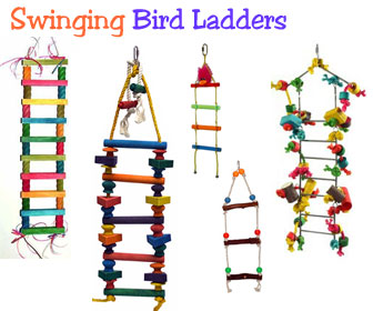 Jadeshay Bird Wood Ladders,Bird Cage Parrot Bells Toys Wood Ladders Perch Stand Bridge Swing 