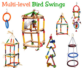 Macaws WishLotus Bird Perches Budgies Parrot Colorful Climbing Rope Swing Toys Parrot Stand with Bell and Hanging Clip for Parrots and Other Small Birds. Parakeets 