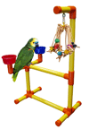 Fluted PVC Table Top Bird Perch with Toy Hanger by Zoo-Max T2010 T2011