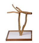 Basic Tabletop Sandblasted Manzanita Bird Stand 16" x 16" x 18" Busy Bird Creations